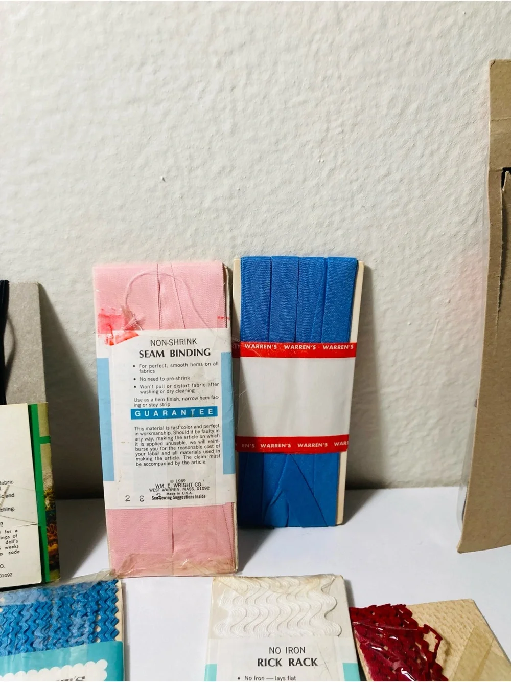 Vintage Assorted Sewing Hems and Bias Tape Bundle - Blue, Pink, Red, White